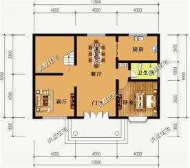 小進深自建房戶型圖，一層、二層、三層都有