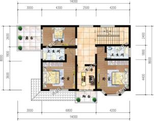 小進深自建房戶型圖，一層、二層、三層都有
