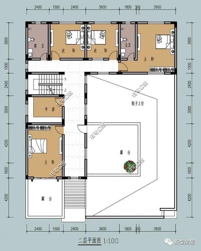 多臥室農村別墅設計圖紙，適合人多的家庭