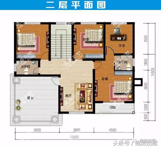 2套戶型通用的二層住宅設計戶型，老少皆宜