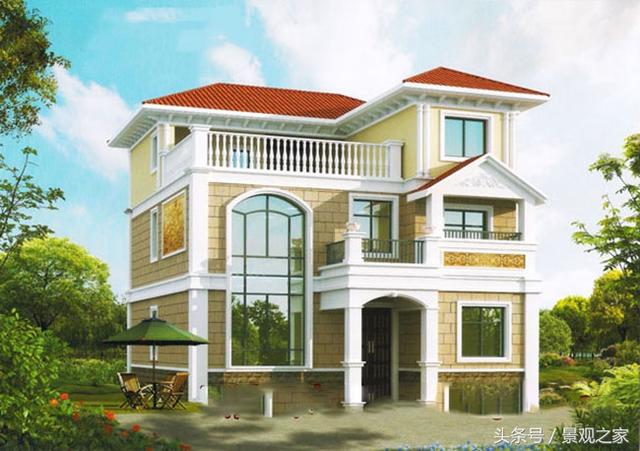 農(nóng)村三層別墅設(shè)計圖及效果圖，美觀大氣