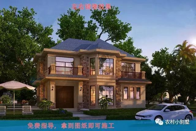 二層大氣歐式別墅設計全套施工圖紙帶效果12.54X11.04