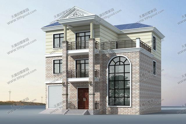 農村別墅設計圖，車庫入戶，方正戶型12X12.4米！含建筑圖