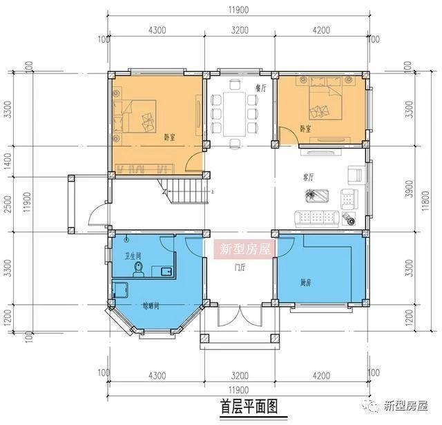 4款占地方方正正的時尚漂亮農村別墅戶型圖，中國人還是喜歡方正