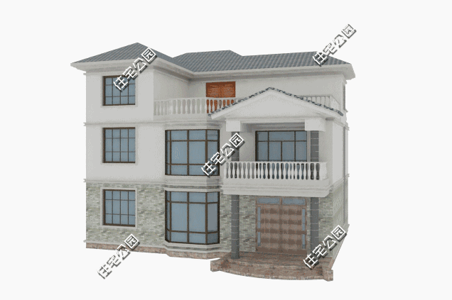 13X12米三層樓房別墅方案圖，新中式風(fēng)格