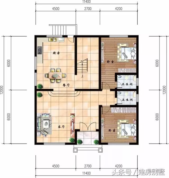 8套面寬11米左右的農村小樓圖，這種開間最受歡迎