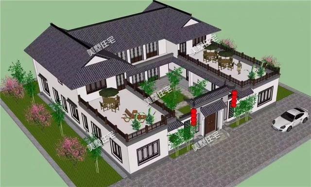 看完這套新中式三合院別墅方案，其他歐式、美式都靠邊站