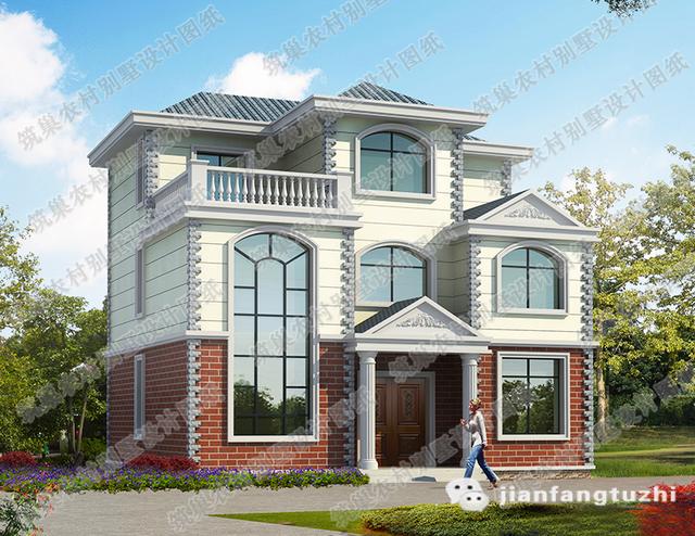 12×10米30萬2廳6室帶堂屋經典實用三層自建房全套施工