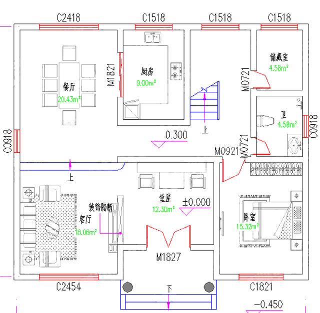 12×10米30萬2廳6室帶堂屋經典實用三層自建房全套施工