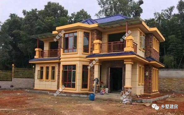 12X11米農村二層小別墅設計方案圖，5臥室，附建成的圖