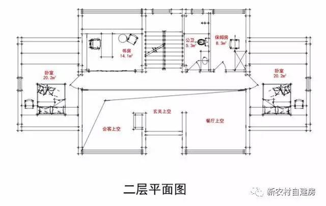 2套一層半農村平房設計，第2套布局功能最全