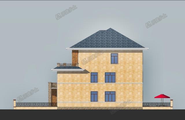 17x15米三層簡歐雙拼別墅，前后院布置滿足室外活動需求