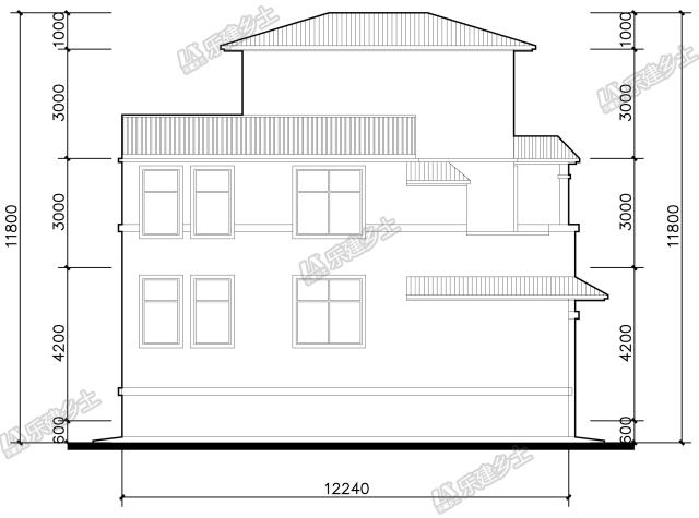 13x12米三層中式自建房設計，通高門廳氣派十足