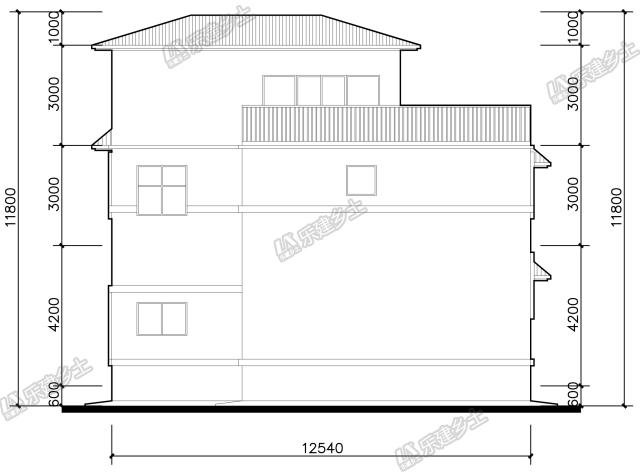 13x12米三層中式自建房設計，通高門廳氣派十足