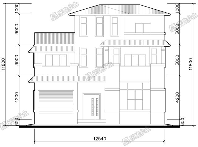 13x12米三層中式自建房設計，通高門廳氣派十足