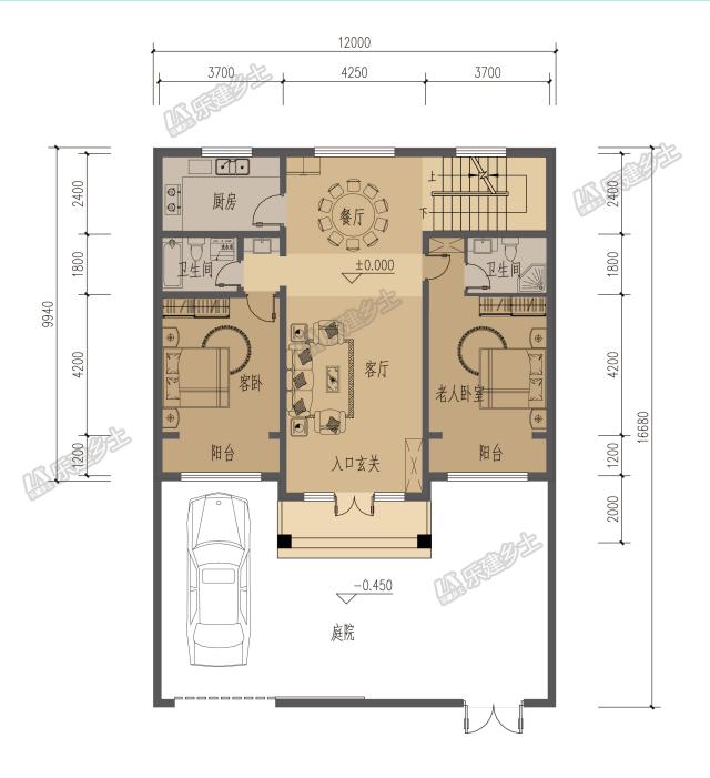 二層美式鄉(xiāng)村自建房設(shè)計，地下室+閣樓豐富住宅功能