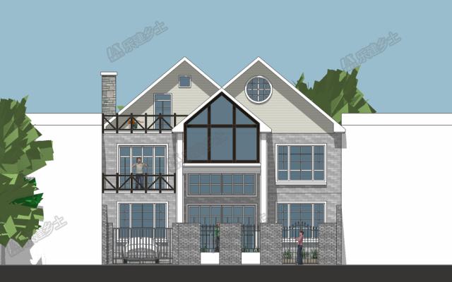 二層美式鄉(xiāng)村自建房設(shè)計，地下室+閣樓豐富住宅功能