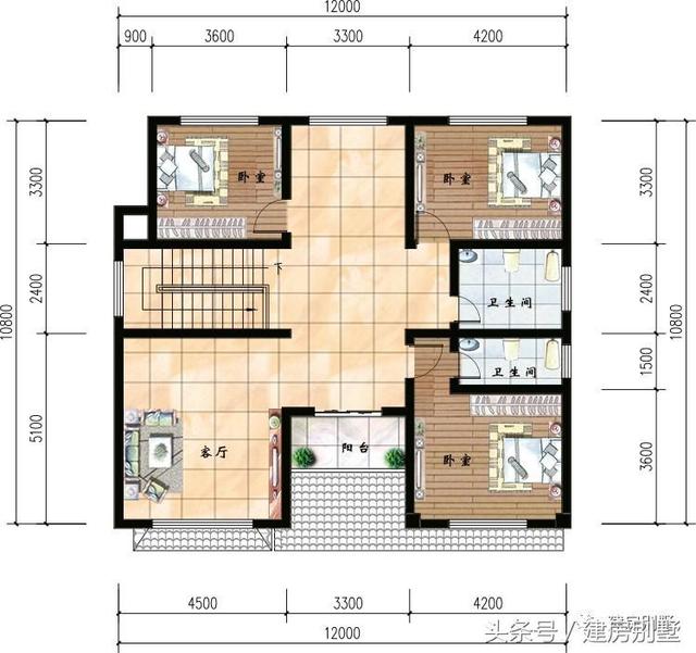 12×10.8米兩層農村別墅，造價17萬，經濟實用