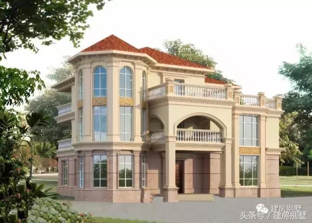 15.4×14.3米三層農村別墅，帶健身房和娛樂室豪華別墅