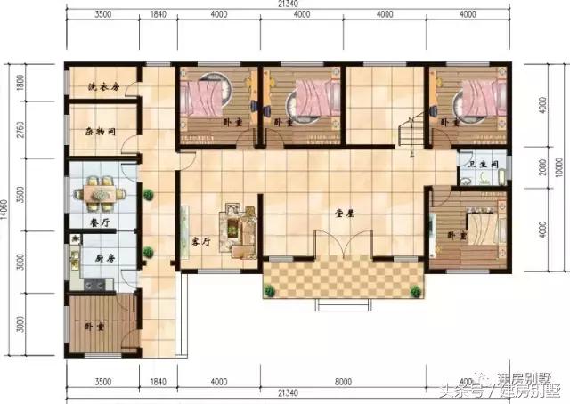 兩套一層農村別墅戶型，第一套精致，第二套大氣
