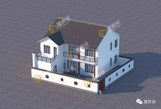 帶庭院的二層中式農(nóng)村別墅，讓洋別墅黯然失色