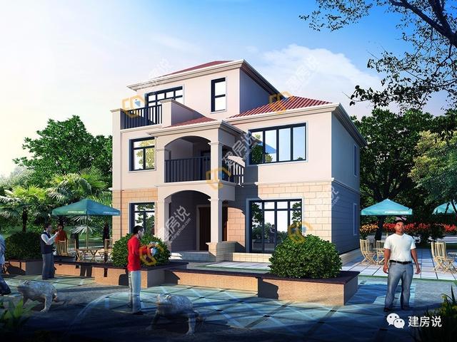 帶健身房和書房的三層農(nóng)村別墅，80、90后都喜歡的戶型