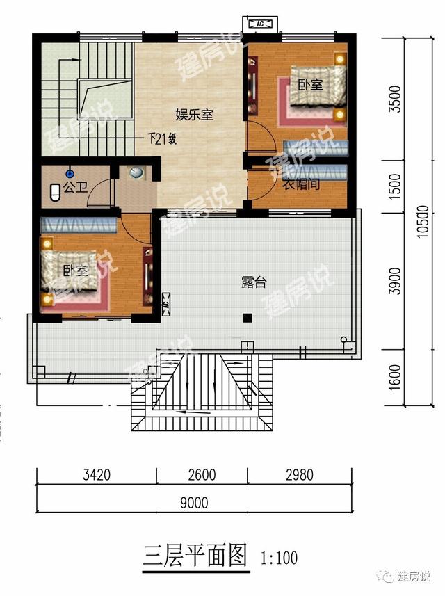 9x10.5米的三層飄窗闊氣小洋樓，鄰居看了都羨慕