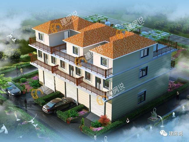 多露臺農(nóng)村連排別墅，單戶面寬6米商住兩用