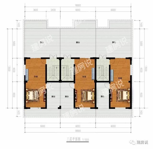 多露臺農(nóng)村連排別墅，單戶面寬6米商住兩用