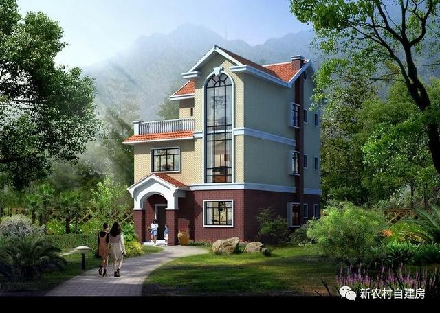 9x12米鄉村三層別墅設計，單家獨院含平面圖和立面圖