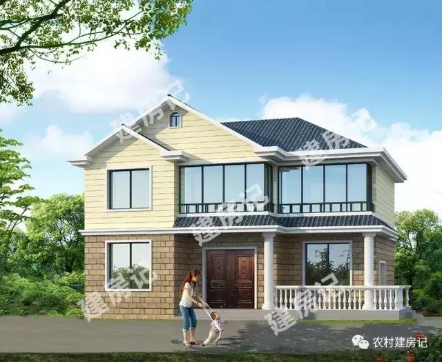 12.6×10.1米三間二層農村別墅，占地110平22萬搞定