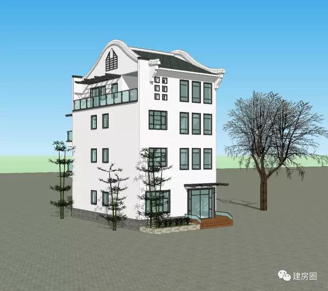 福建老板只花28萬建4層現代徽派別墅！漂亮花園+大露臺