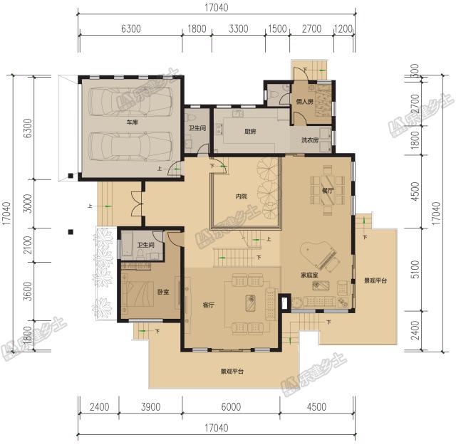簡歐風格，大氣實用，二層別墅圖紙分享