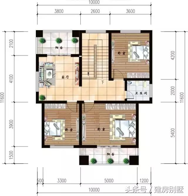 3款開間10米的農村別墅戶型，小地基建別墅更精致，大地基羨慕不來