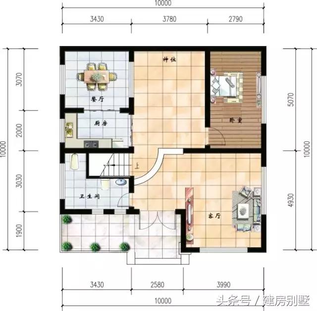 3款開間10米的農村別墅戶型，小地基建別墅更精致，大地基羨慕不來