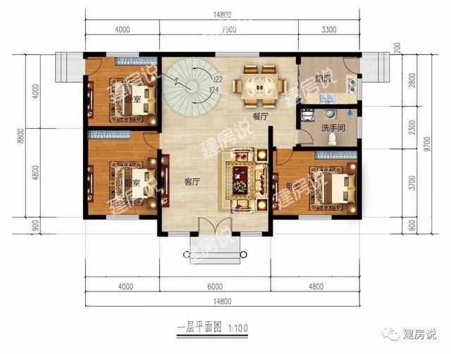 帶旋轉樓梯的二層農村別墅，十里八鄉都喜歡的戶型