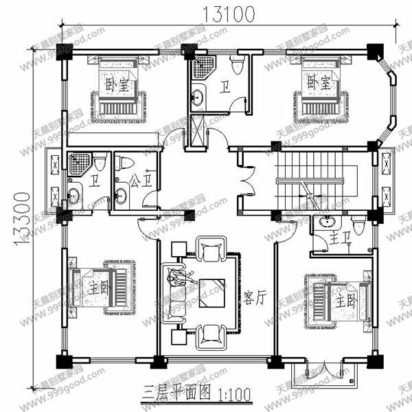 3套三層半的別墅戶型，一棟樓造價比北上廣一個廁所便宜