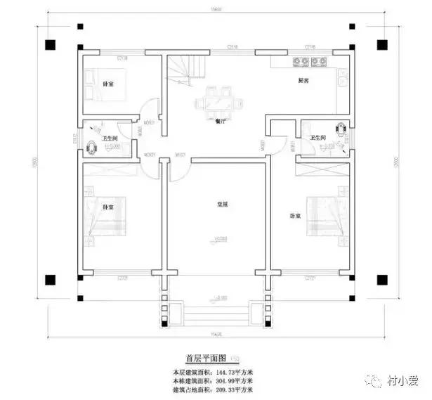 17mX13m新中式別墅圖，鄉(xiāng)村別墅就該是這個樣子