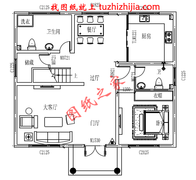 100平方三層樓房設計圖及圖片，戶型設計簡約時尚