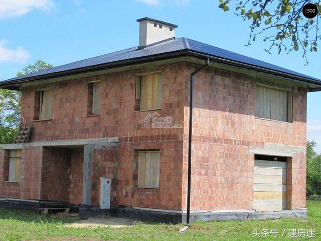 簡歐風格15米X10米兩層帶車庫磚混農村二層房屋設計圖帶建成的圖片