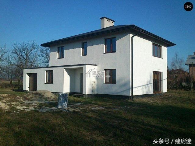 簡歐風格15米X10米兩層帶車庫磚混農村二層房屋設計圖帶建成的圖片