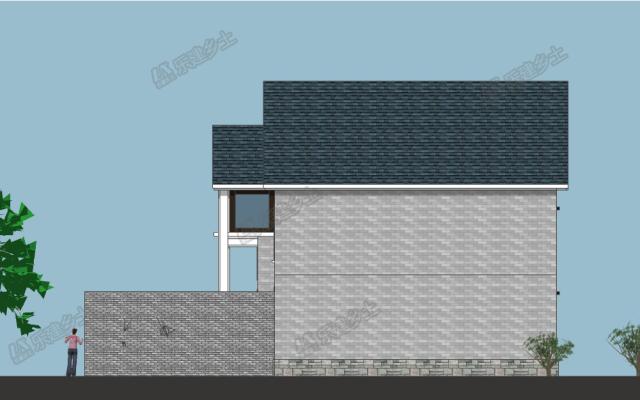 美式鄉村二層樓房設計圖，設計感強，夾層做閣樓，增加室內空間