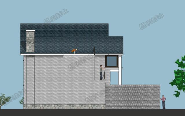 美式鄉村二層樓房設計圖，設計感強，夾層做閣樓，增加室內空間