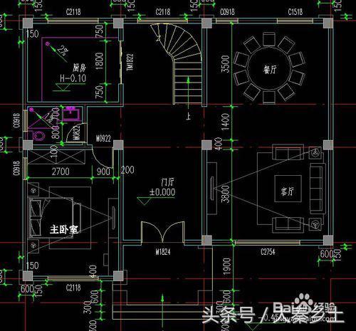 歐式三層小別墅設計圖，帶旋轉樓梯