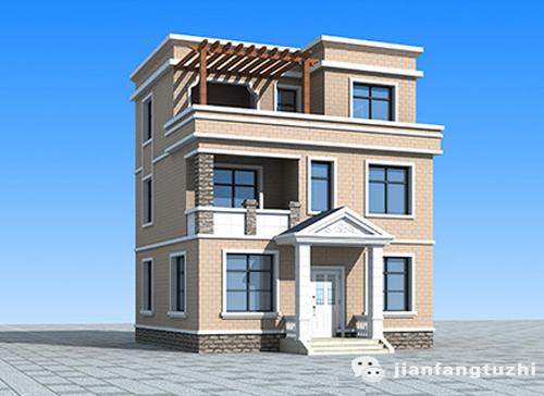 三層80㎡平屋頂自建房方案戶型圖，簡約而不簡單