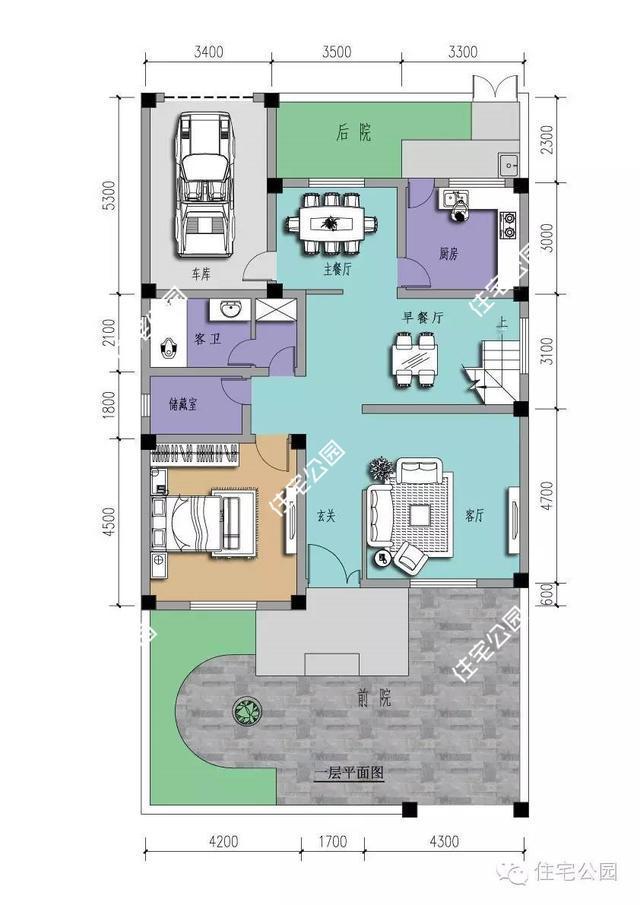 農村中式二層小別墅戶型，你會把車庫這么放嗎？