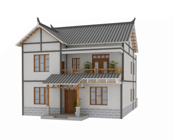 農村中式二層小別墅戶型，你會把車庫這么放嗎？