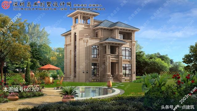 帶地下室和小塔樓的三層豪華歐式別墅效果圖+建造施工實(shí)景照片！