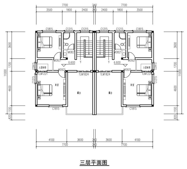 農(nóng)村兄弟別墅，車庫(kù)露臺(tái)樓梯為啥都在中間，含平面圖！