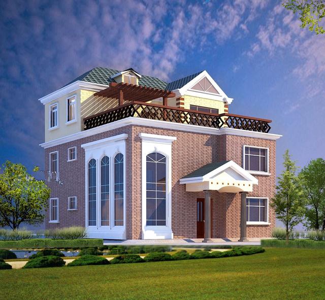 自帶健身房麻將室的古典豪華三層復(fù)式別墅設(shè)計效果圖！